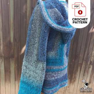 Easy hooded cozy winter crochet jacket crochet pattern