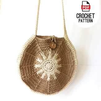 Textured crochet tote bag made with durable cotton yarn