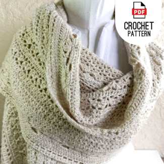 Easy Crochet Shawl Scarf Pattern for Winter