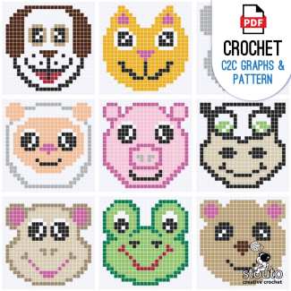 collection of Animals C2C Afghan Squares!