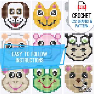 collection of Animals C2C Afghan Squares!