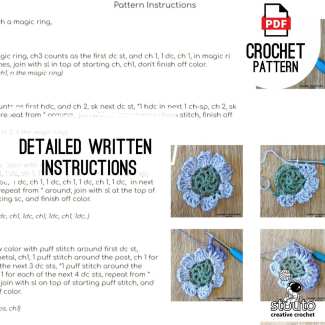 Agapanthus Crochet Block for Patchwork Blanket Projects