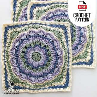 Crochet Agapanthus Flower Square for Home Décor Projects