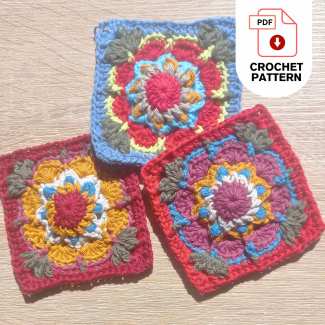 Easy crochet flower granny square pattern free beginner friendly design