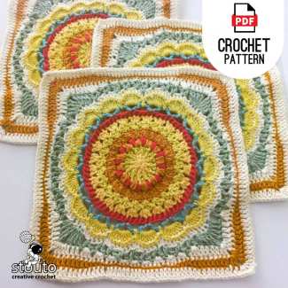 Sunny Days large granny square crochet pattern for blankets and afghans.