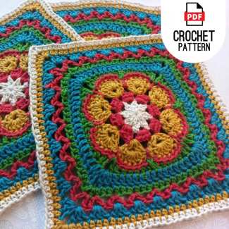 Crochet African Flower Large Square