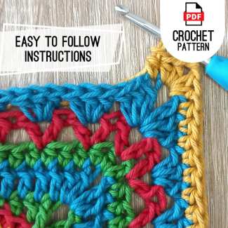 Step by step crochet flower tutorials - African Flower Large Square
