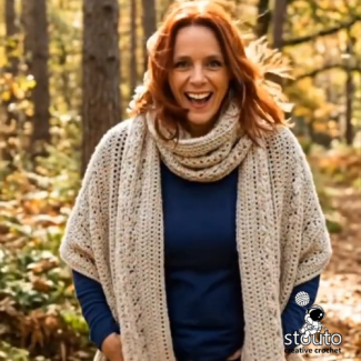 Get ready for Autom with a cozy crochet blanket wrap around scarf