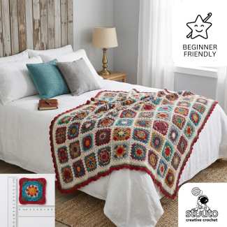 Free Small Granny Square Crochet Blanket Pattern – 4 Small Flower Motifs 