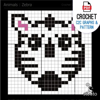 Zebra Corner-to-Corner Crochet Graph