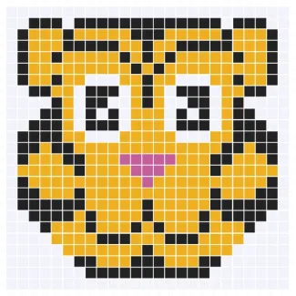 Upbeat Tiger C2C Crochet Square Pattern