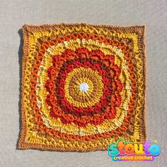Sunrise Bloom Square crochet flower square with hook