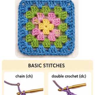 Step by step how to make a granny square 