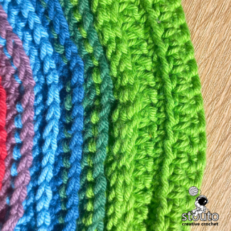 Sunshine Rainbow crochet market bag attach front panel