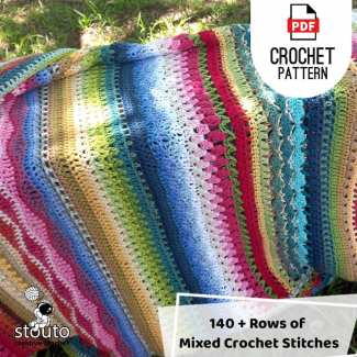 140 Rows of beginner crochet stitches easy ad free pdf pattwrn