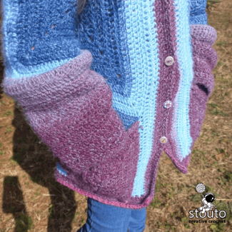 Add pockets to crochet jacket