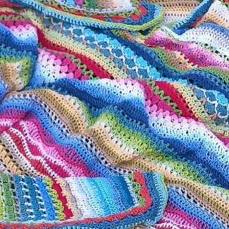 Beginner striped stitch sampler blanket