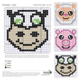 Example of c2c pattern graphs for afghan animals pattern bundle