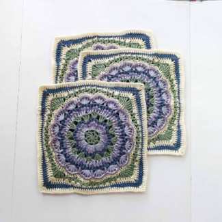 Collection of crochet flower squares