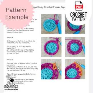 Crochet square photo tutorial