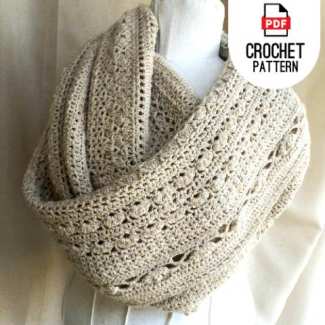 Flower pattern chunky scarf
