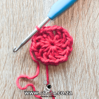Fynbos Flower Crochet granny square tutorial Row 01