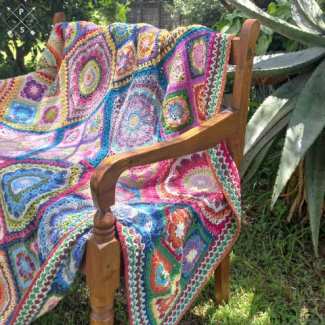 African Patchwork afghan closeup