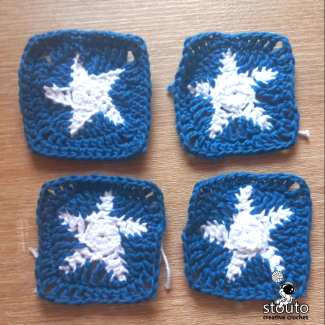 Small crochet Star Sqaure FRee online pattern