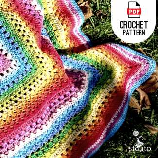 Rainbow crochet baby blanket pattern