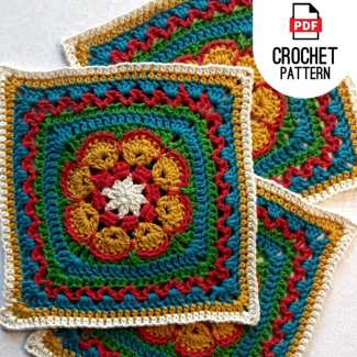 Download 8 Petal African Flower Large Square for Afghan Pattern from Etsy