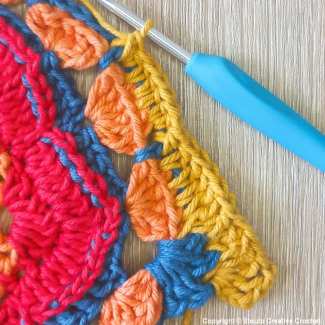 Big Flower Crochet Squares Steps Round 10