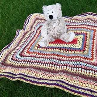 Buy the pdf pattern for this scrap yarn baby blanket - made from mixed crochet stitches