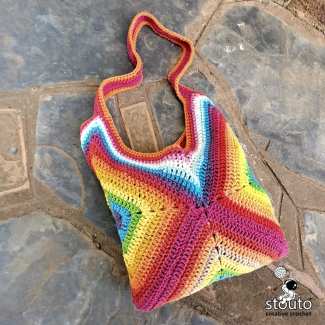 make this easy crochet granny square bag