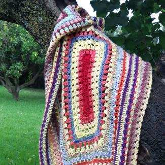 Baby crochet blanket from scrap yarn