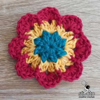Fiorone Crochet Flower Granny Square Round 3 – Build the 6dc Shells