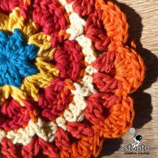 Fiorone Crochet Flower Granny Square Round 7 – Create the 5dc Shells