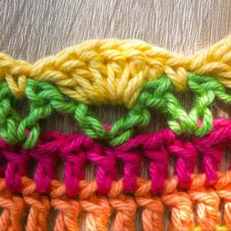 6 dc crochet stitch 
