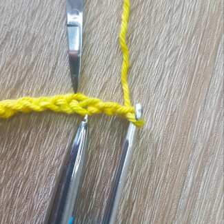 start with first stitch in row