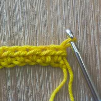 work 1 hdc into the last stitch of row