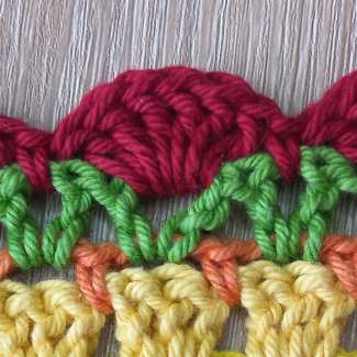 Rows 116 to 117: V-Stitch