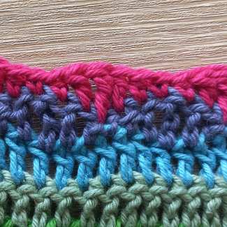 Rows 63 to 64: Alternating Long and Short Wave Stitches