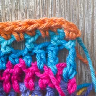 Row 23 of the Mixed stitch crochet pattern