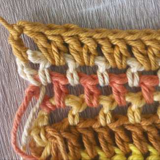 take note of crochet stitches in pattern