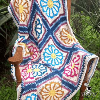 Crochet flower square available on Raverly