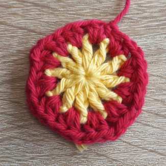crochet hexagon pattern free - row 2-b