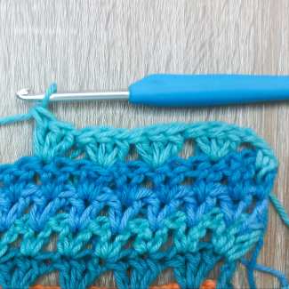 Row 14 – Working Three Double Crochet Stitches into a Stitch