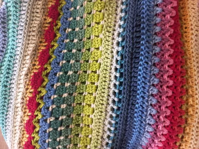HDC and DC Crochet Rows 118–129 Stitch Sampler Blanket