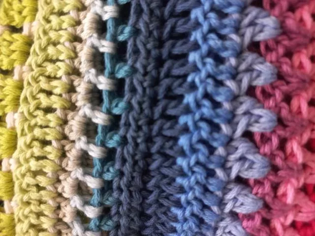 Free Crochet Stitch Sampler Pattern – Rows 118–129 Detail
