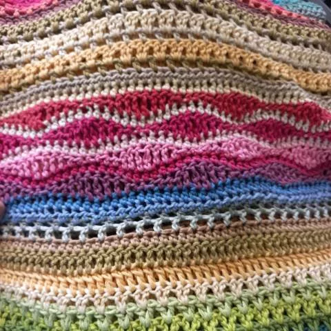 Ripple Wave Crochet Rows 65–79 Stitch Sampler Blanket