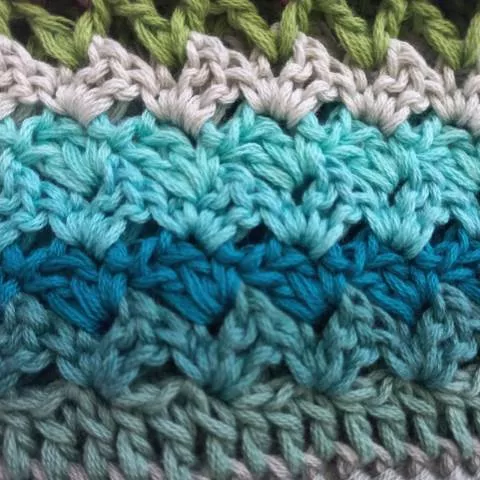 Shell Stitch Diagram – Crochet Stitch Sampler Rows 93–104